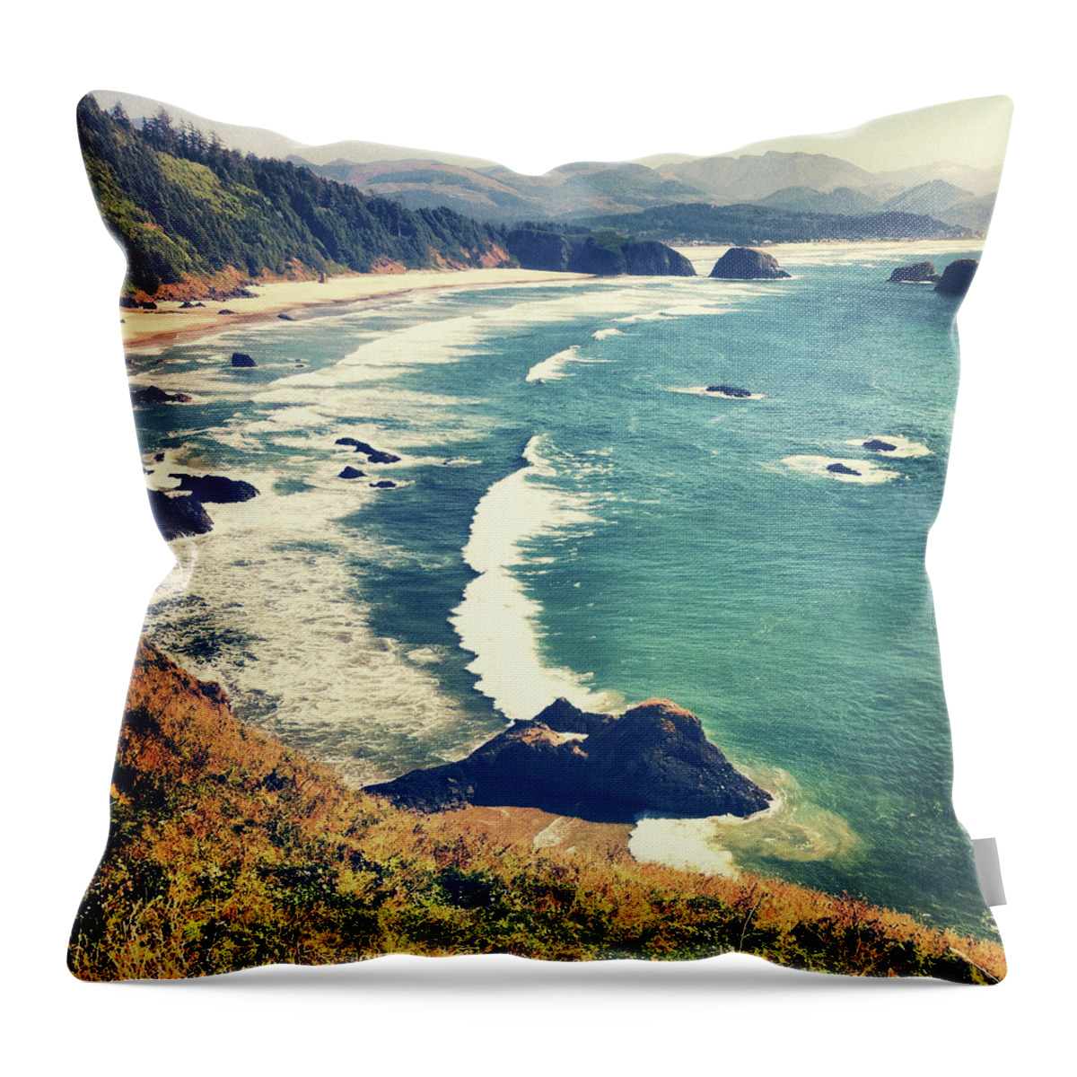Scenics Throw Pillow featuring the photograph Oregon Coast by Andipantz