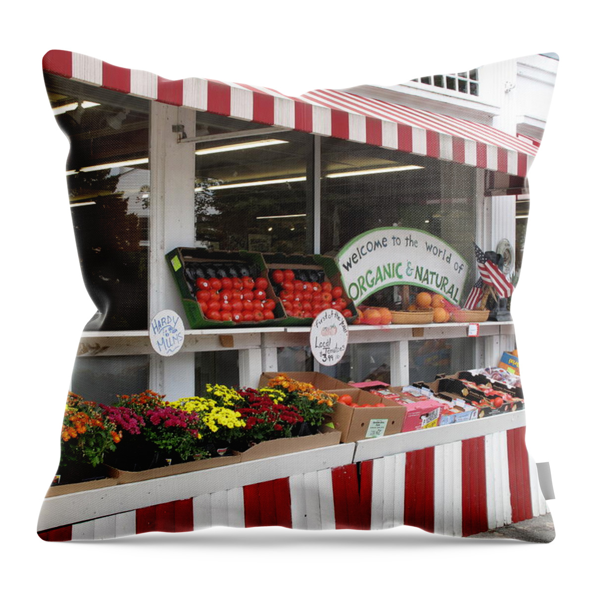 Produce Throw Pillow featuring the photograph Organic and Natural by Barbara McDevitt