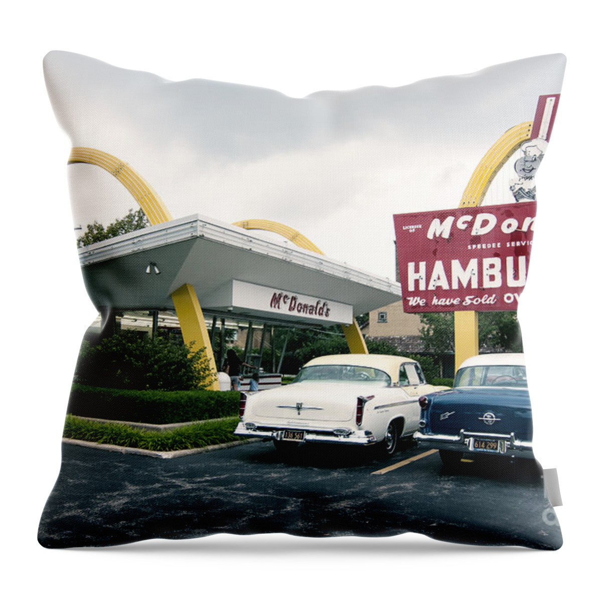 Mcdonald's Throw Pillow featuring the photograph Original McDonald's by Patty Colabuono