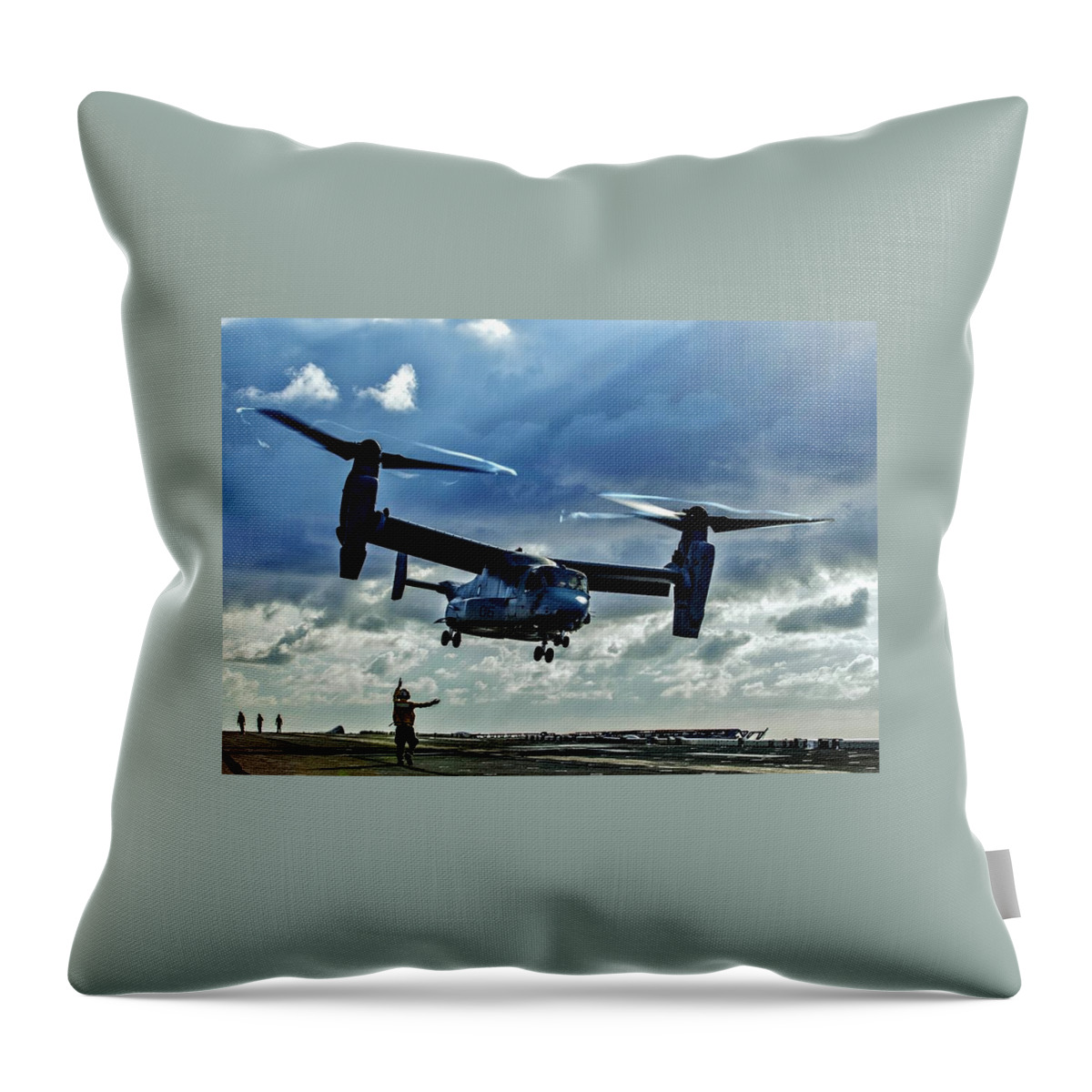 Osprey Throw Pillow featuring the photograph Osprey Approach by Benjamin Yeager