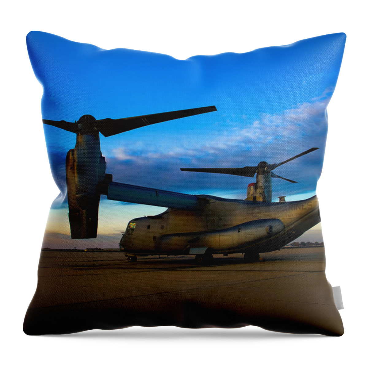 V22 Throw Pillow featuring the photograph Osprey Sunrise Series 1 of 4 by Ricky Barnard