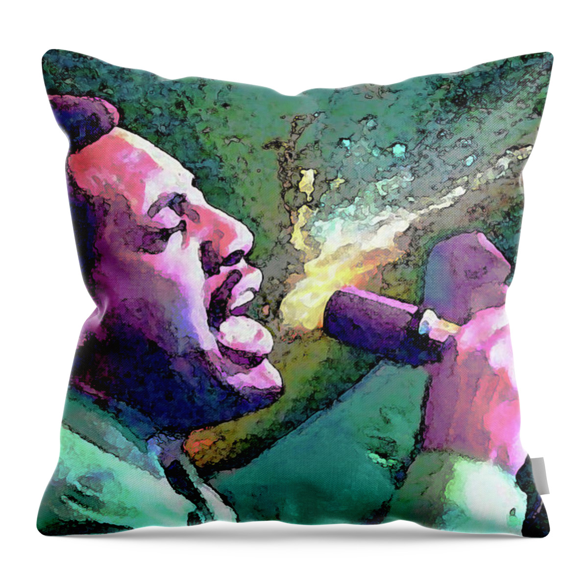 Otis Redding Throw Pillow featuring the painting Otis Redding by John Travisano