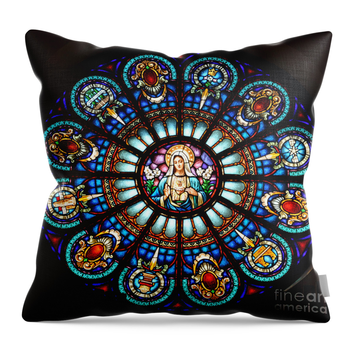 Jesus Throw Pillow featuring the photograph Our Blessed Mother by Debby Pueschel