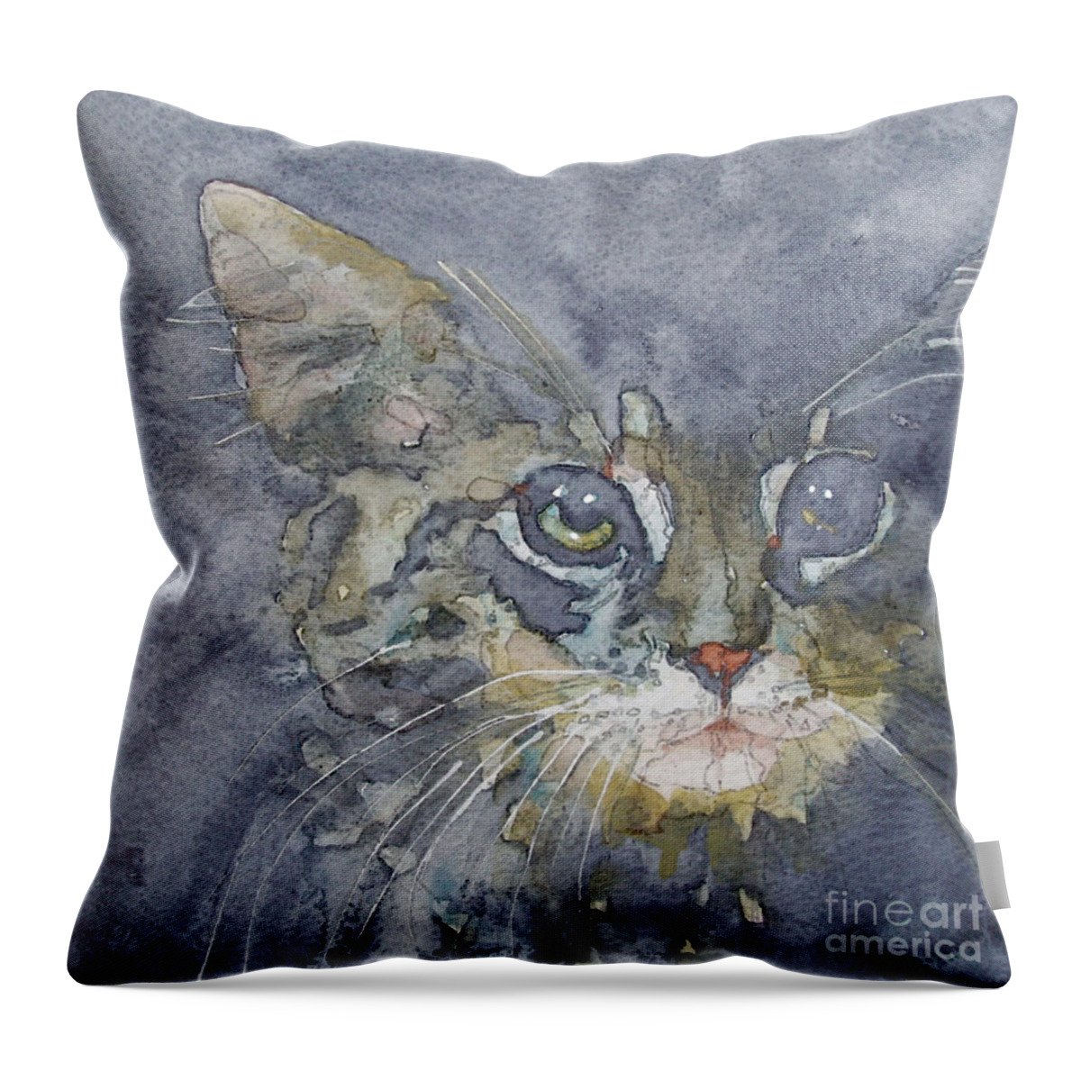 Tabby Throw Pillow featuring the painting Out The Blue You Came To Me by Paul Lovering
