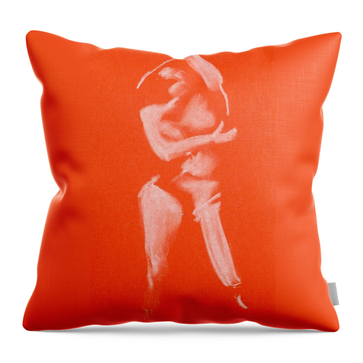 Nude Throw Pillow featuring the drawing Over Head Ovan Huvud by Marica Ohlsson