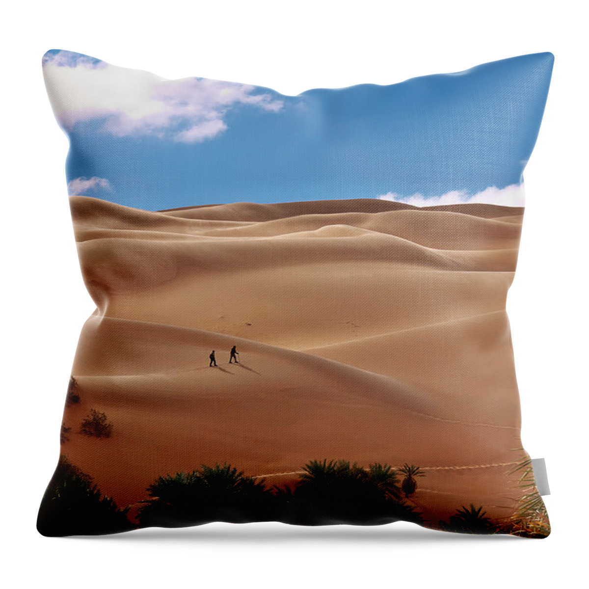 Palm Throw Pillow featuring the photograph Over the dunes by Ivan Slosar