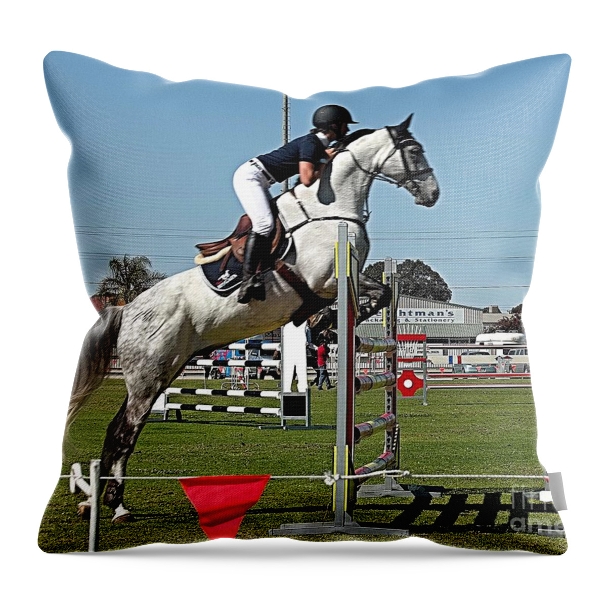 Over The Hurdles Throw Pillow featuring the photograph Over the Hurdles by Blair Stuart