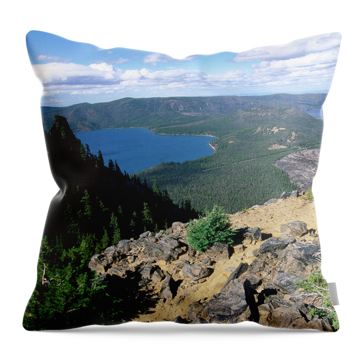 Shadow Throw Pillow featuring the photograph Overhead Of Crater From Paulina Peak by John Elk