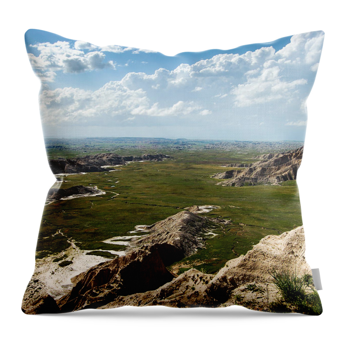 Dakota Throw Pillow featuring the photograph Overlooking Sheep Mountain Table by Greni Graph