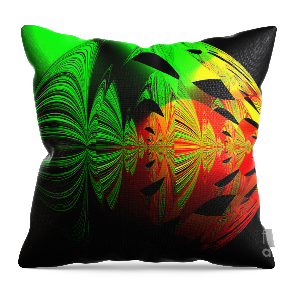 Unique Design Throw Pillow featuring the photograph Art. Unigue Design. Abstract Green Red and Black by Oksana Semenchenko