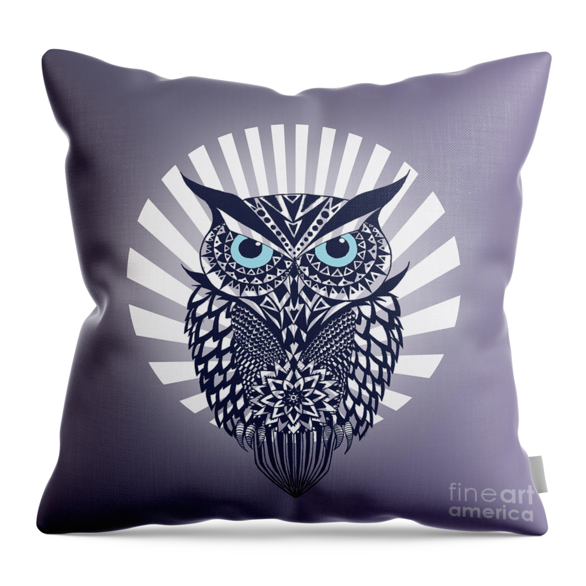 Owl Throw Pillow featuring the digital art Owl by Mark Ashkenazi
