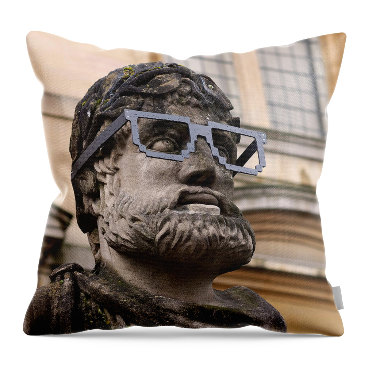 Geeks Throw Pillow featuring the photograph Oxford Geek by Rona Black