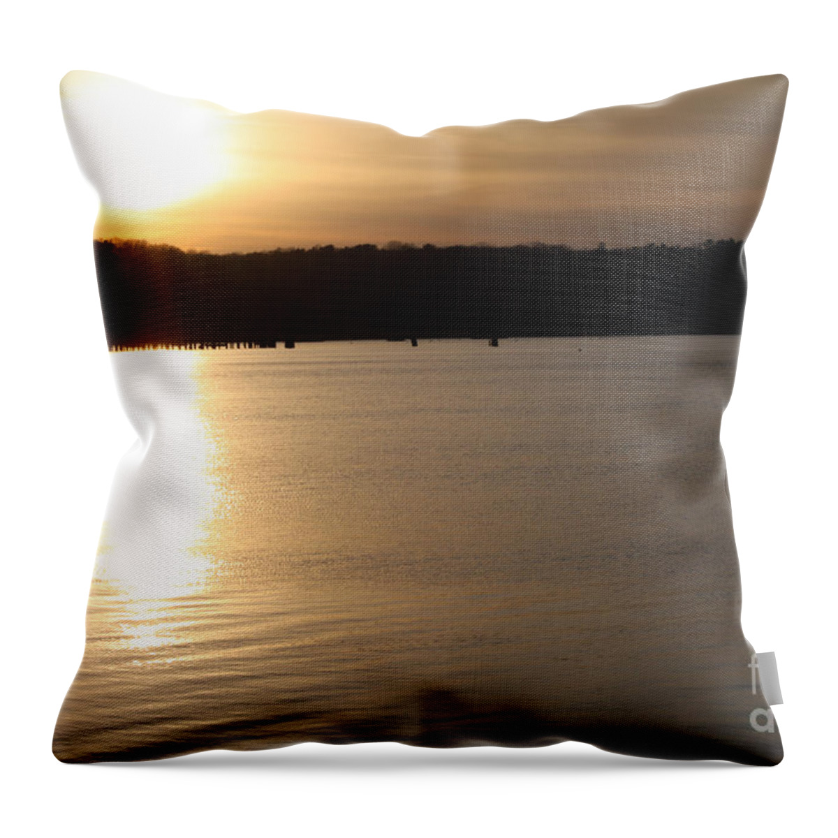 Oyster Bay Sunset Throw Pillow featuring the photograph Oyster Bay Sunset by John Telfer