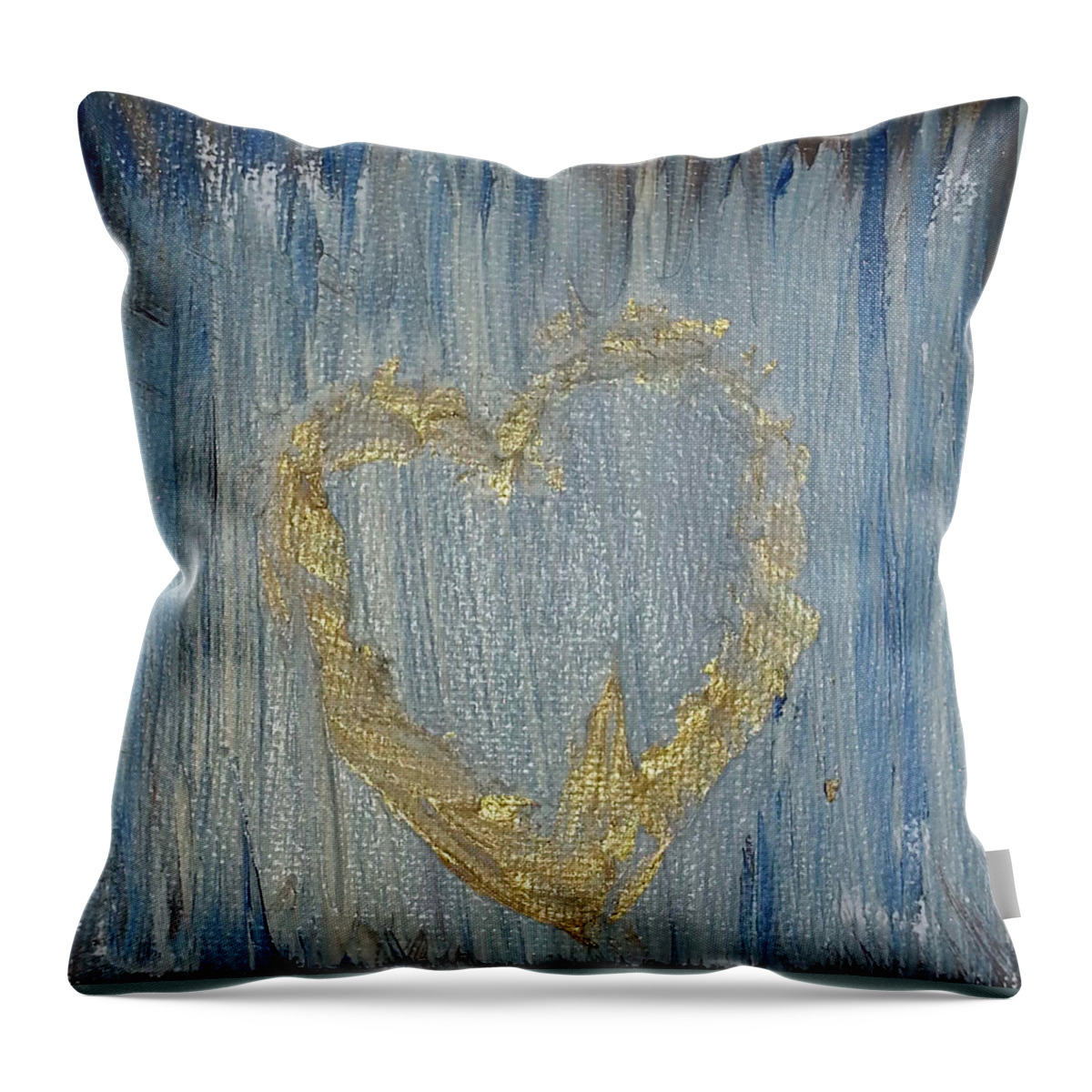 Abstract Painting Strcutured Mix Throw Pillow featuring the painting P2 by KUNST MIT HERZ Art with heart