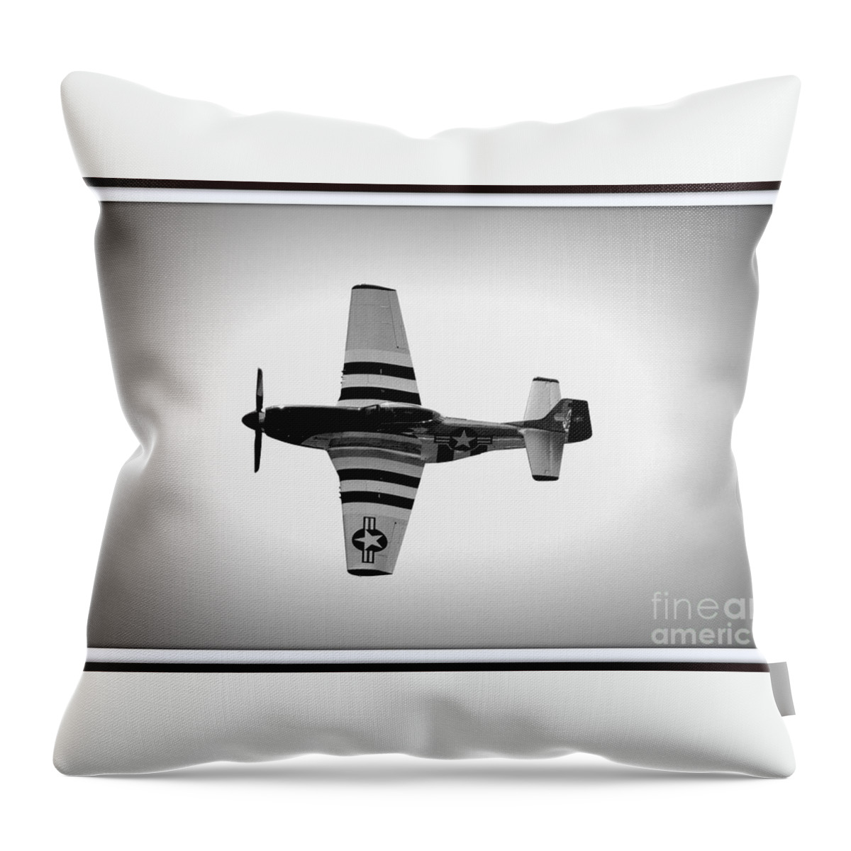 P-51 Throw Pillow featuring the photograph P51 King of the Skies by Kevin Fortier