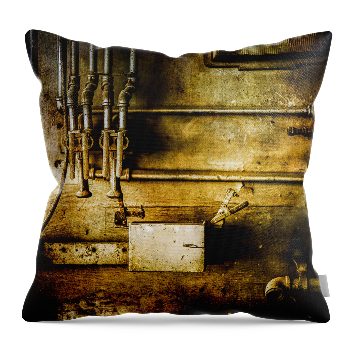 Abandoned Throw Pillow featuring the photograph Pacific Airmotive Corp 03 by YoPedro
