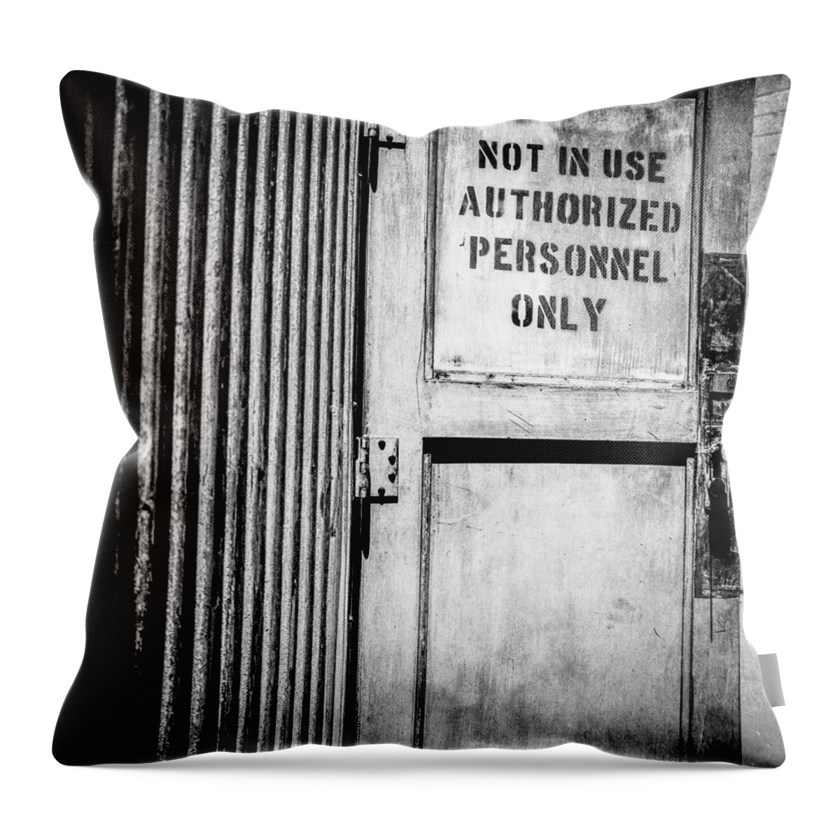 Abandoned Throw Pillow featuring the photograph Pacific Airmotive Corp 19 by YoPedro