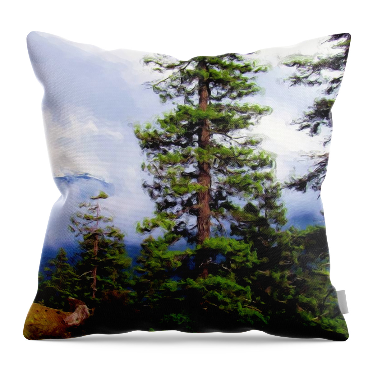 Pacific Northwest Throw Pillow featuring the painting Pacific Northwest by Jenny Hudson