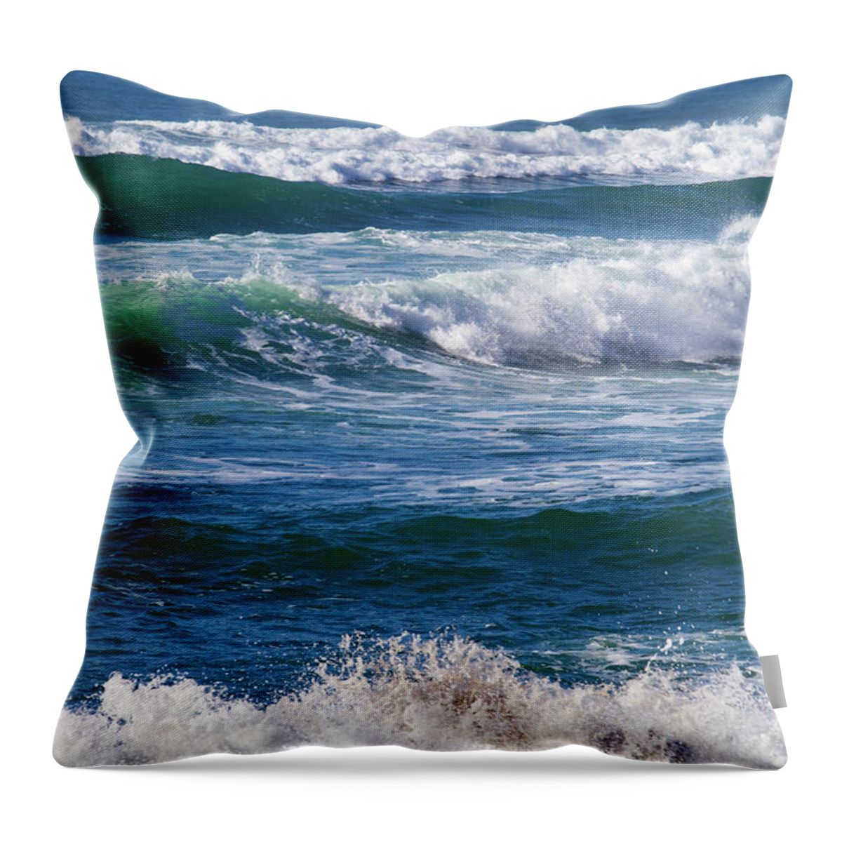 Seascape Throw Pillow featuring the photograph Pacific Ocean Waves California Usa by Mark Miller Photos