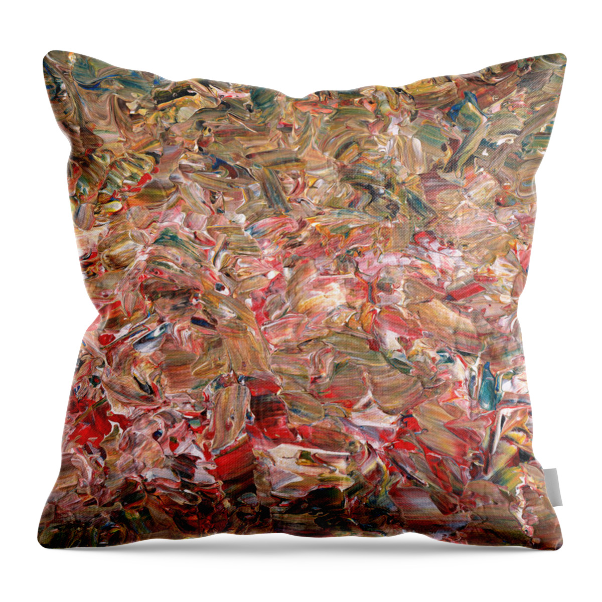 Abstract Throw Pillow featuring the painting Paint number 56 by James W Johnson