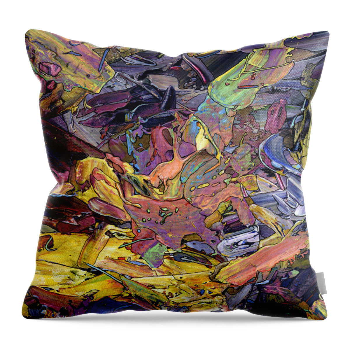 Abstract Throw Pillow featuring the painting Paint number 60 by James W Johnson