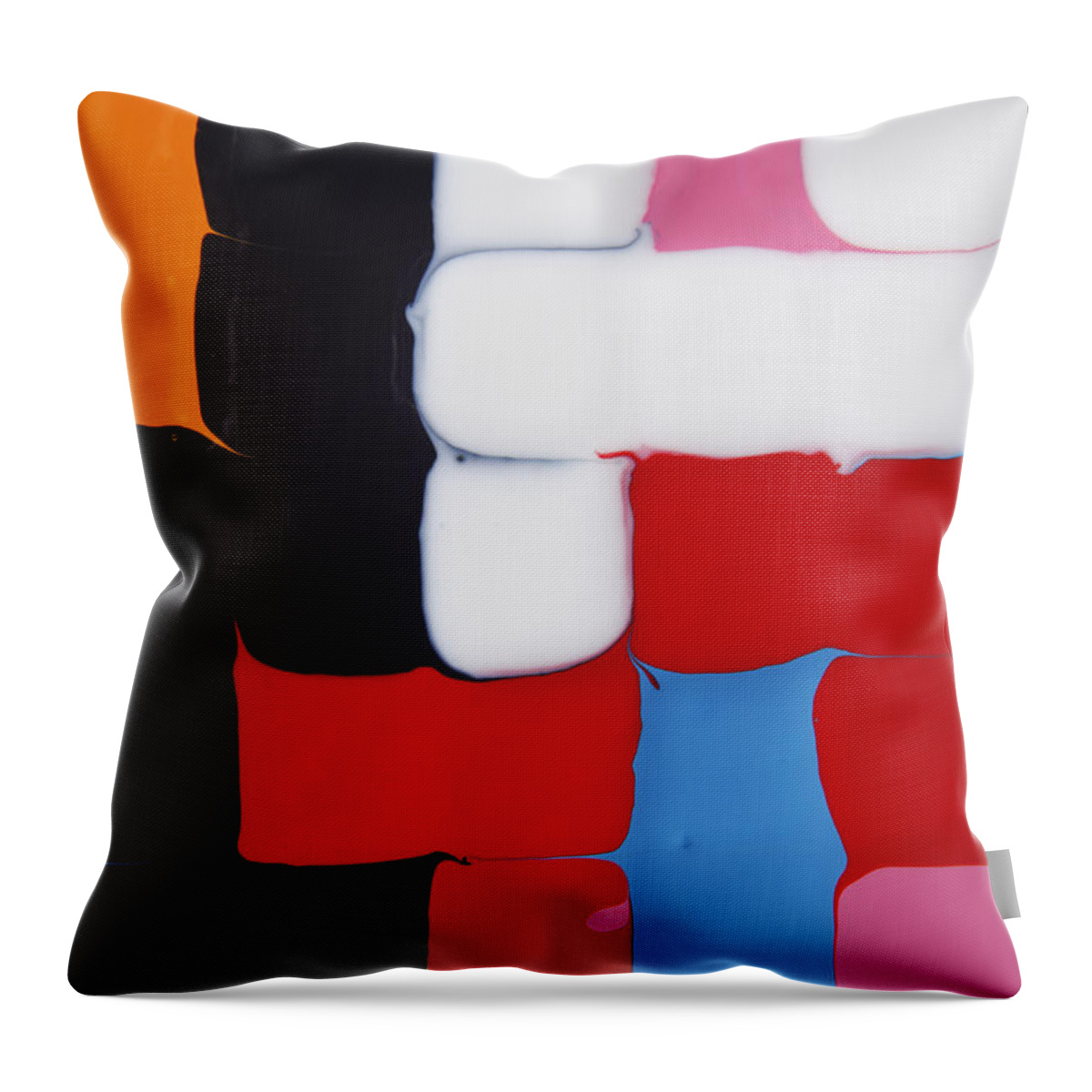 Black Color Throw Pillow featuring the photograph Paint Squares by Paul Taylor