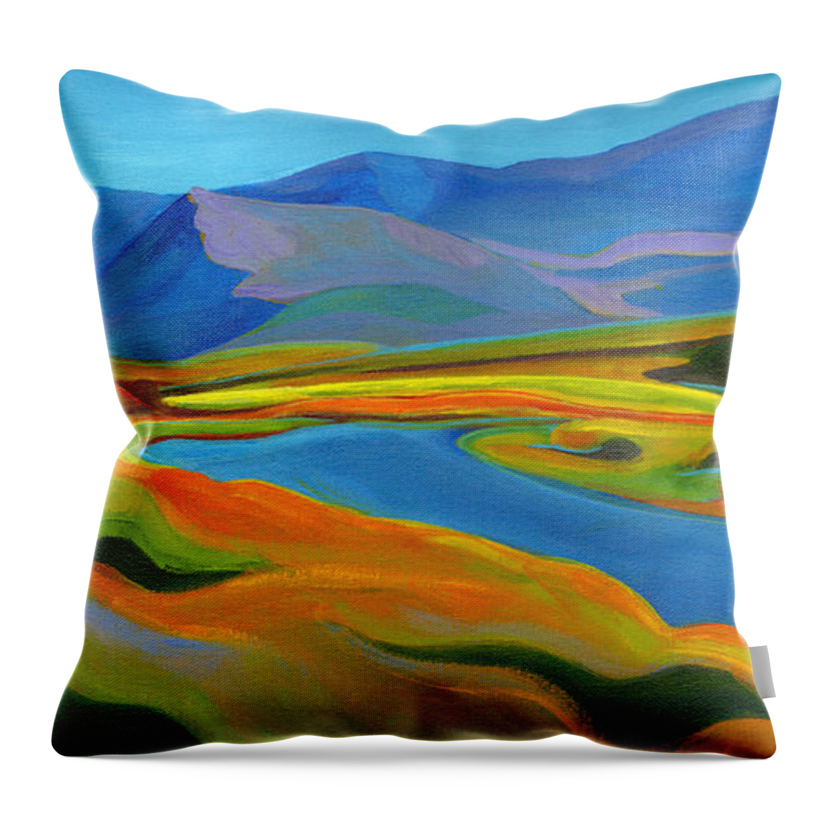 Tanya Filichkin Throw Pillow featuring the painting Painted Hills by Tanya Filichkin