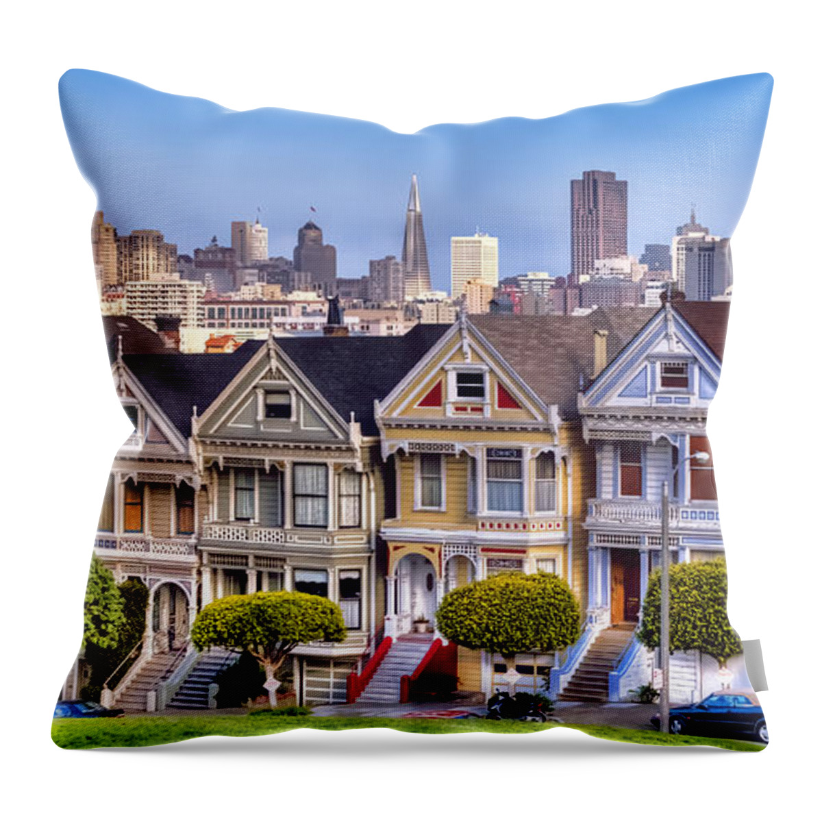 Painted Ladies Throw Pillow featuring the photograph Painted Ladies by Bill Dodsworth