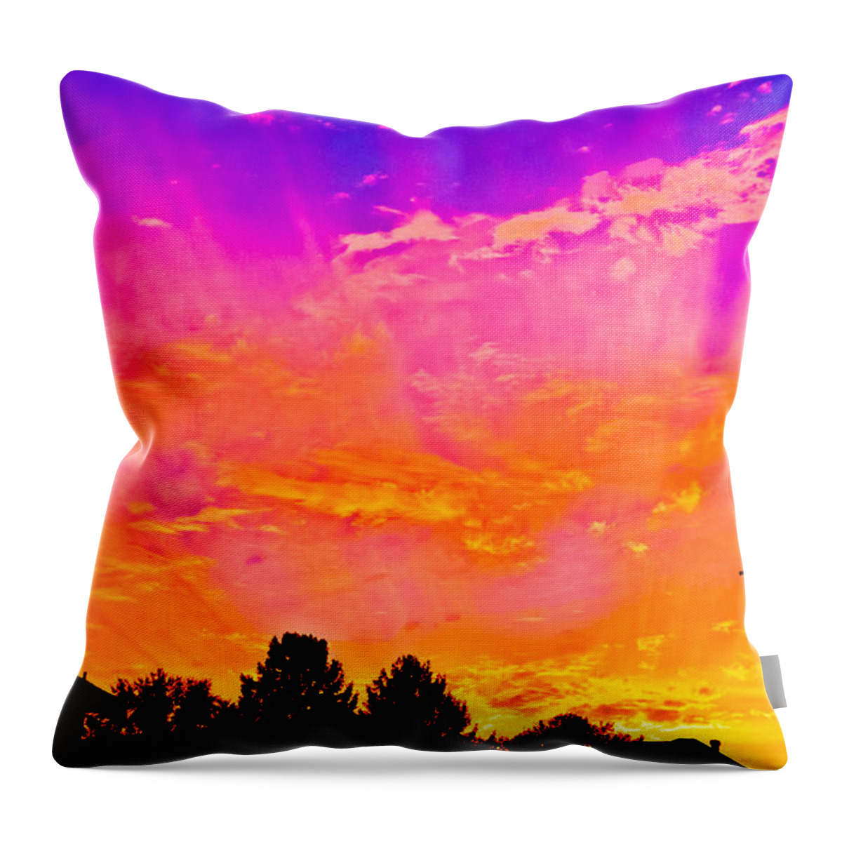 Colors Throw Pillow featuring the photograph Painted Sky by Jonny D