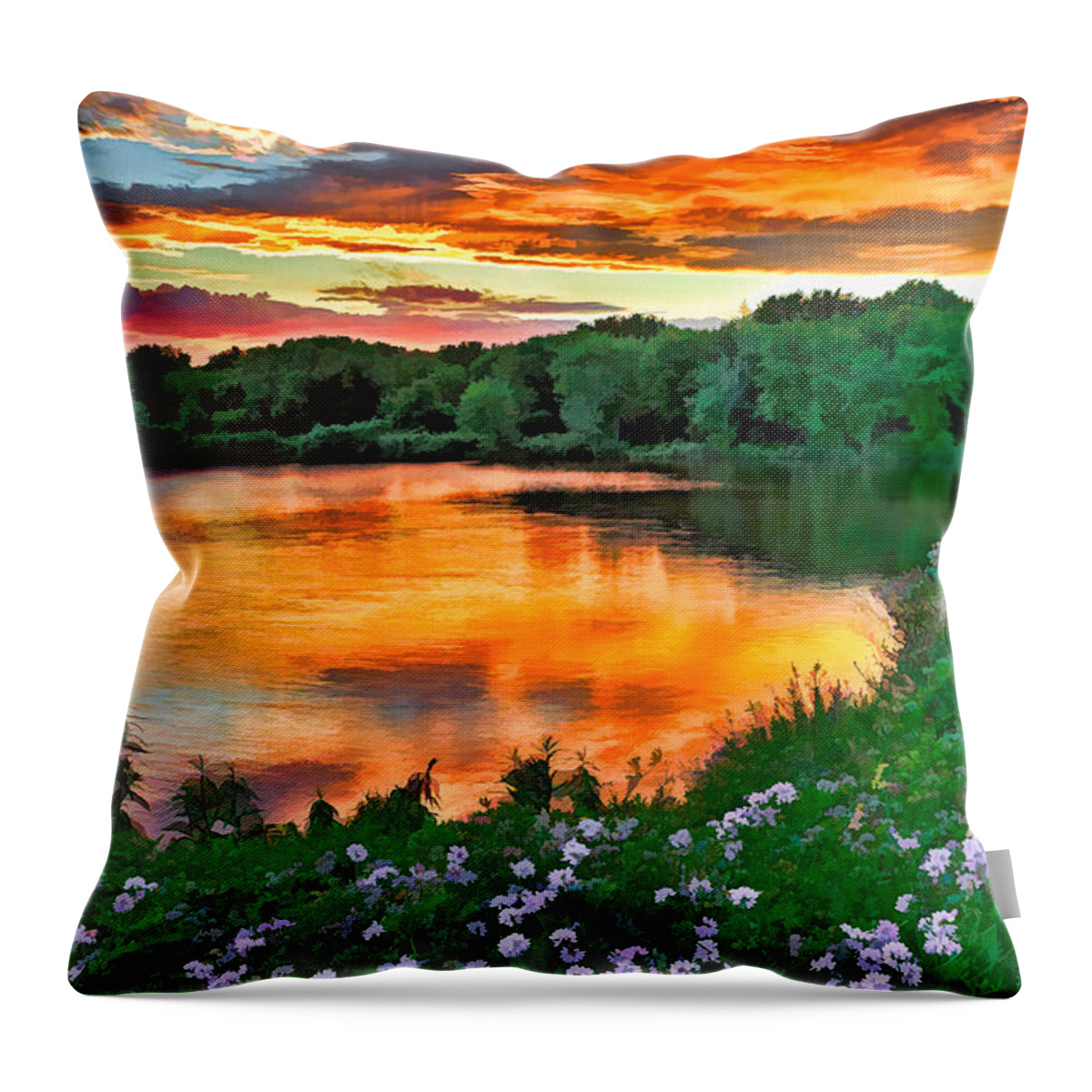 Sunset Throw Pillow featuring the photograph Painted Sunset by William Jobes