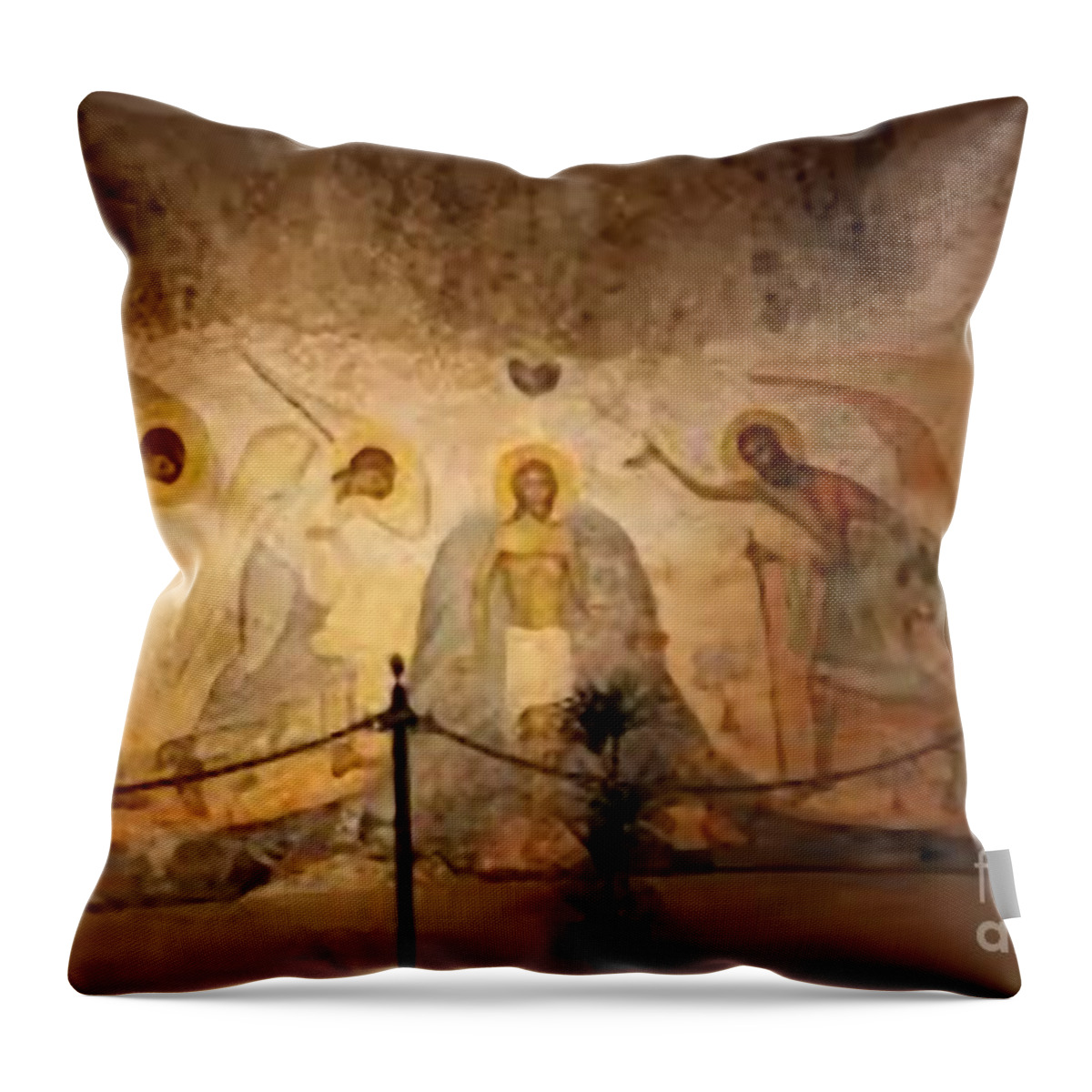 Basilica Throw Pillow featuring the photograph Painting by Archangelus Gallery