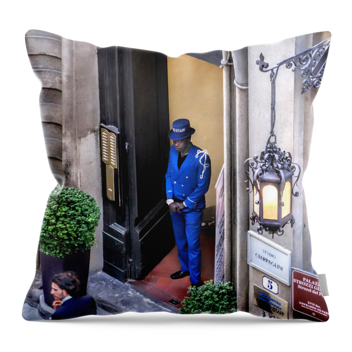 Florence Throw Pillow featuring the photograph Palazzo Strozzi del Poeta Tornabouni Florence by Jennie Breeze