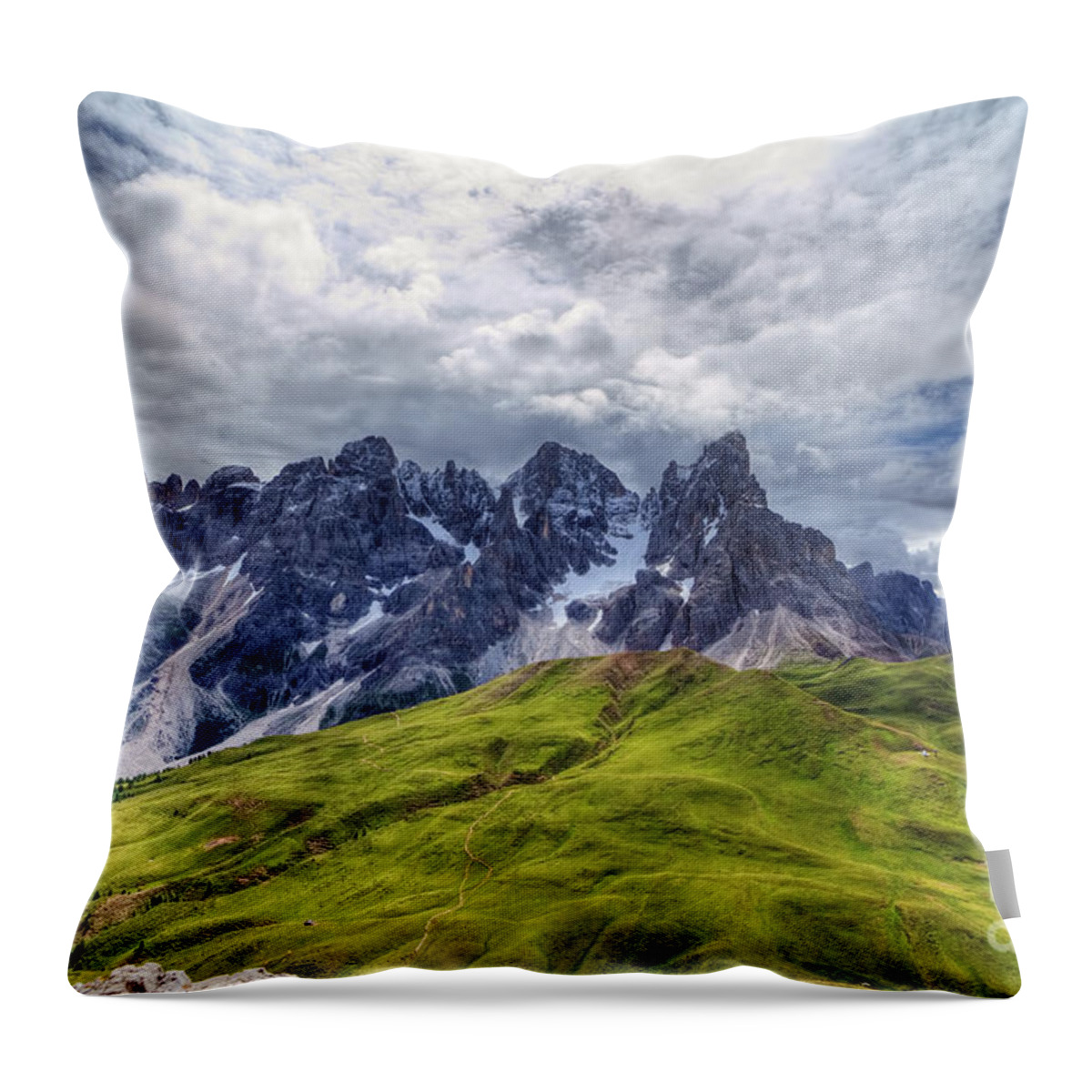 Alpine Throw Pillow featuring the photograph Pale San Martino - HDR by Antonio Scarpi