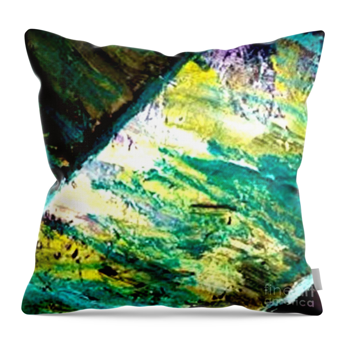Palm Throw Pillow featuring the painting Palm Leaf by James and Donna Daugherty