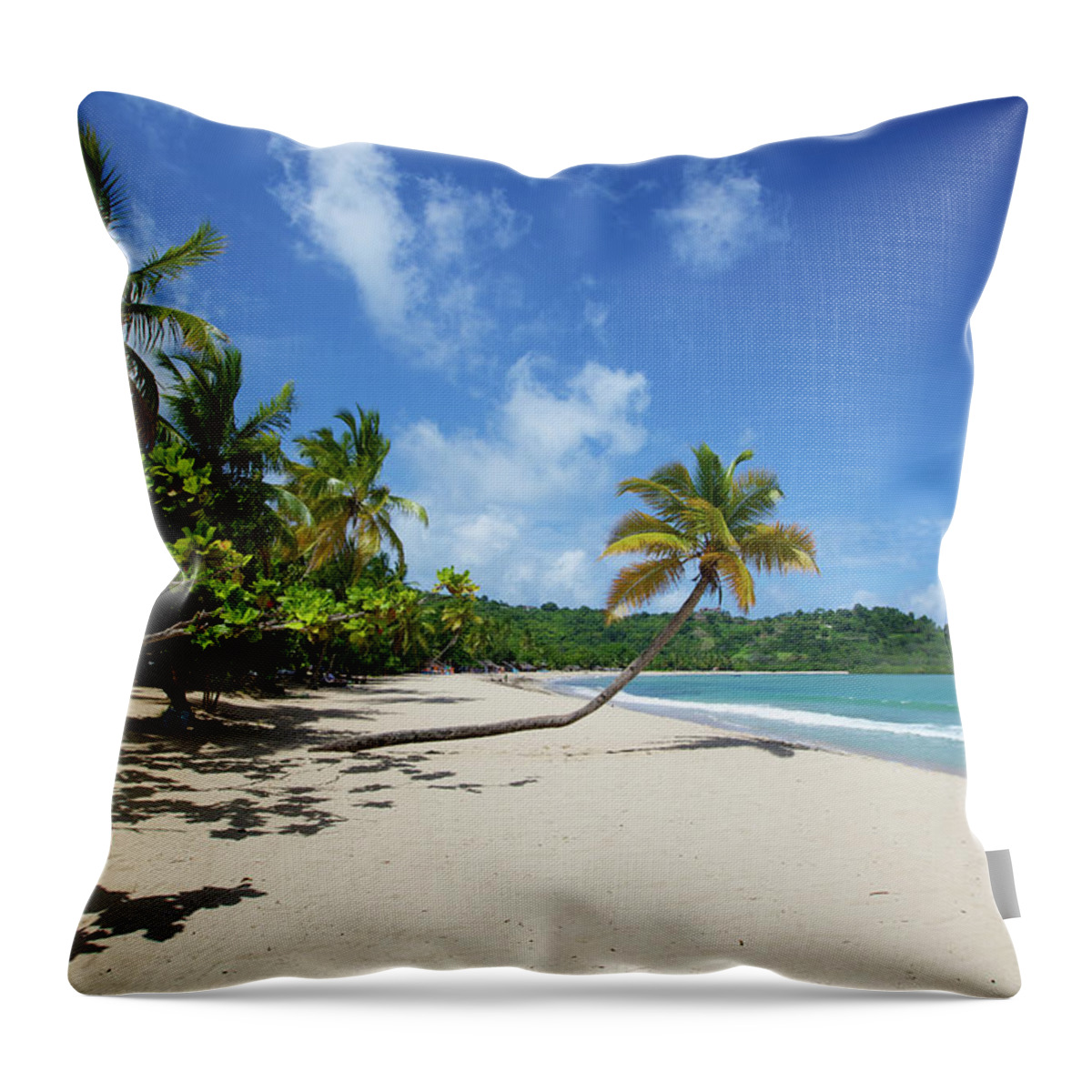 Tranquility Throw Pillow featuring the photograph Palm Trees At Andilana Beach by Gergely Antal - Pgaalien@gmail.com