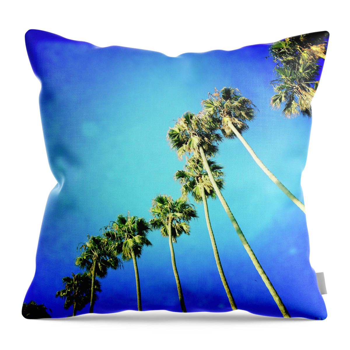 Tranquility Throw Pillow featuring the photograph Palm Trees by Denise Taylor
