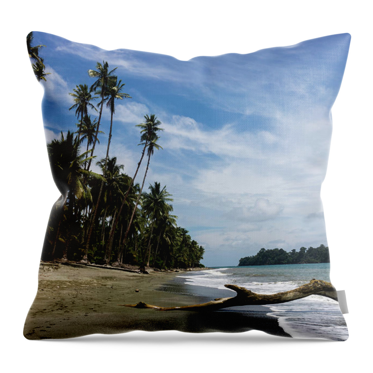 Tranquility Throw Pillow featuring the photograph Palmira Beach by Cedric Favero