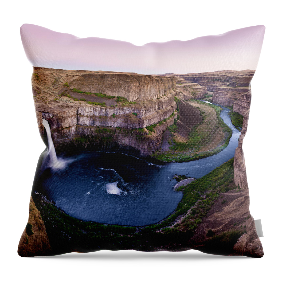 Palouse Falls Throw Pillow featuring the photograph Palouse Falls by Niels Nielsen