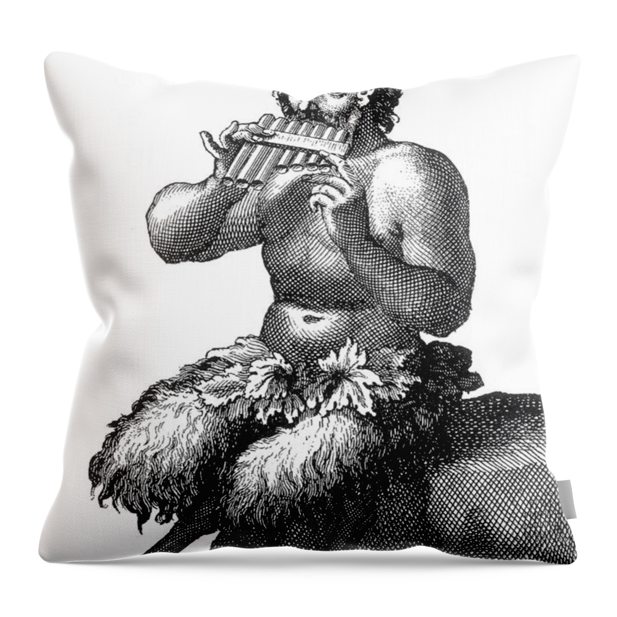 Legendary Throw Pillow featuring the photograph Greek God Pan by Photo Researchers
