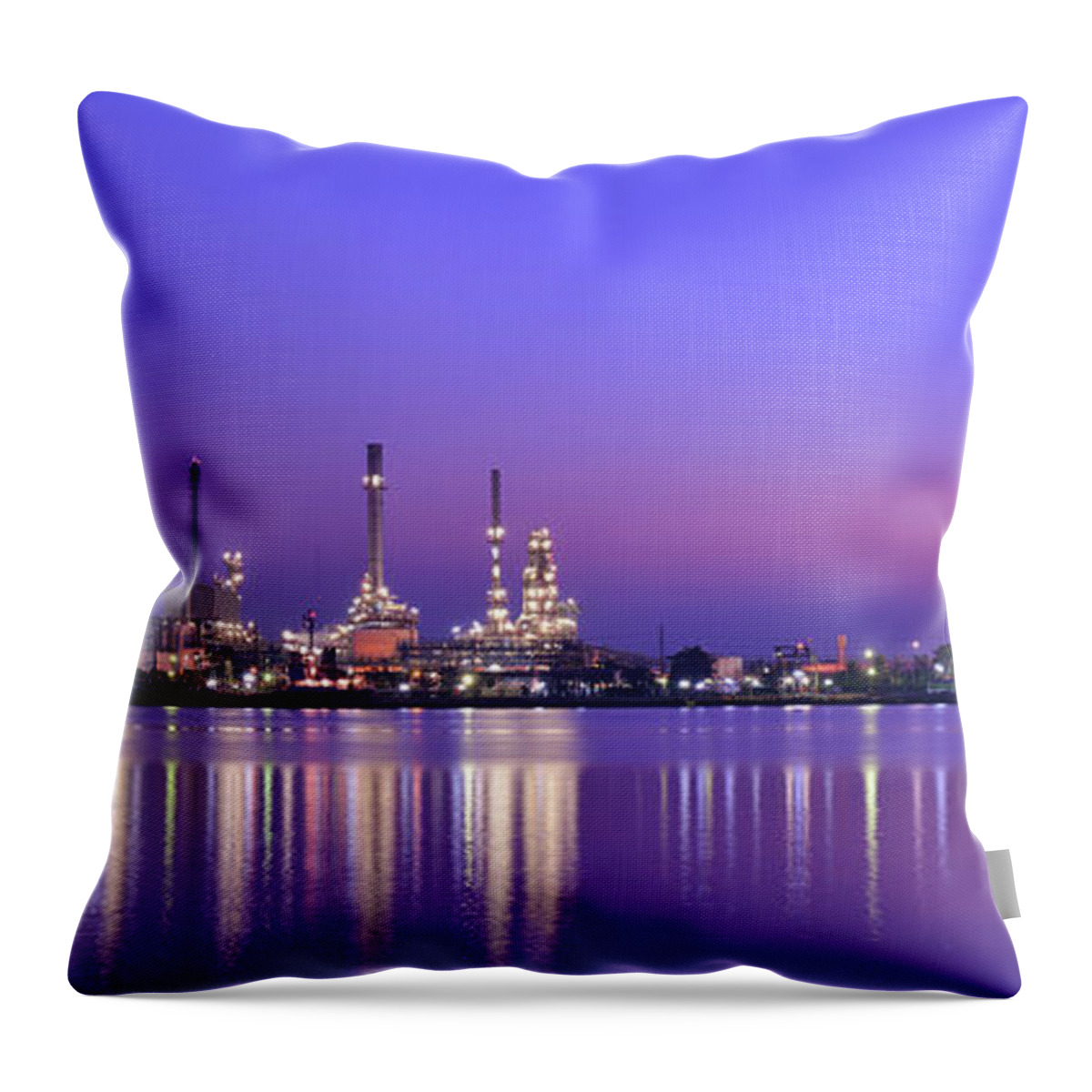 Panoramic Throw Pillow featuring the photograph Panorama Of Bangchak by Nanut Bovorn