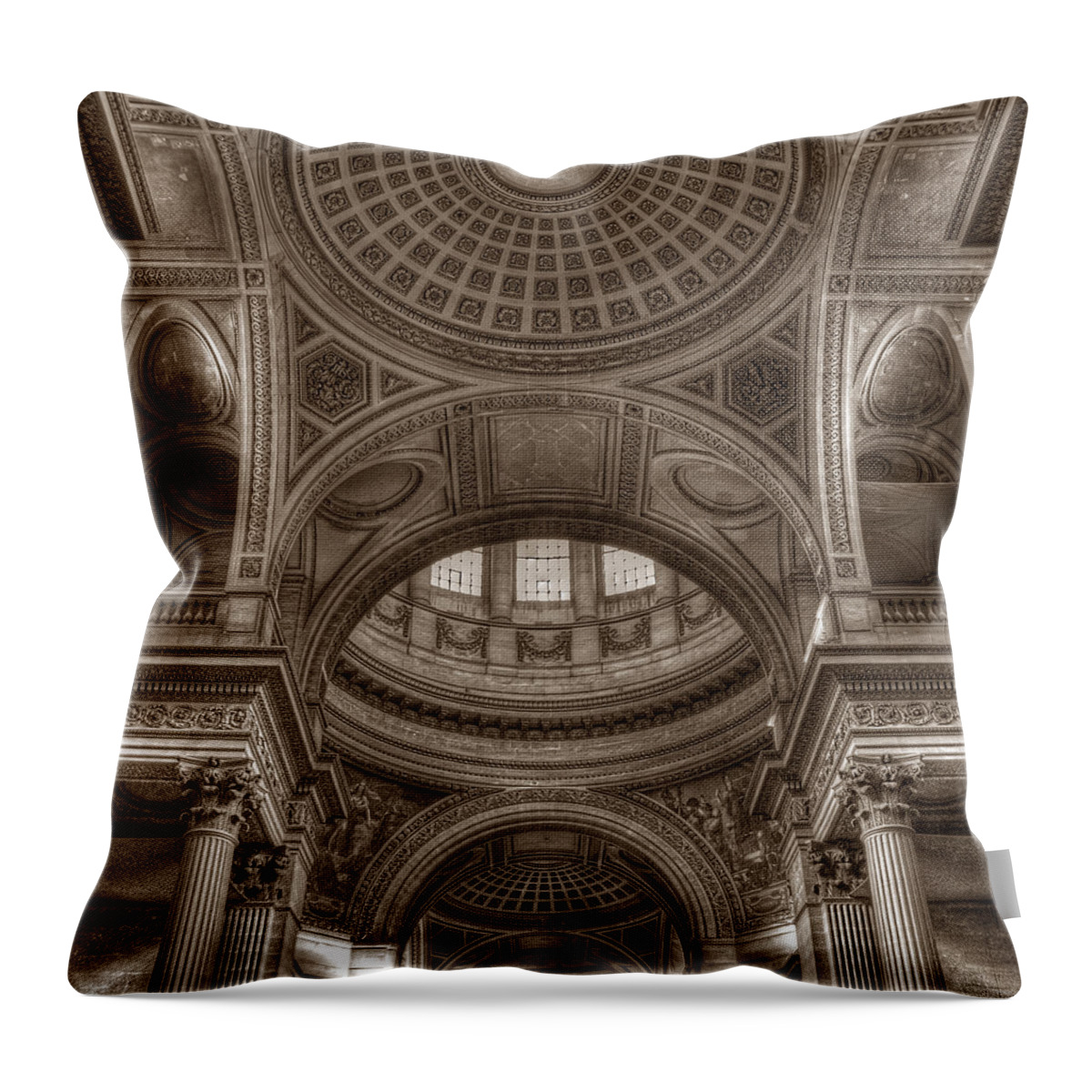 Paris Throw Pillow featuring the photograph Pantheon Vault by Michael Kirk