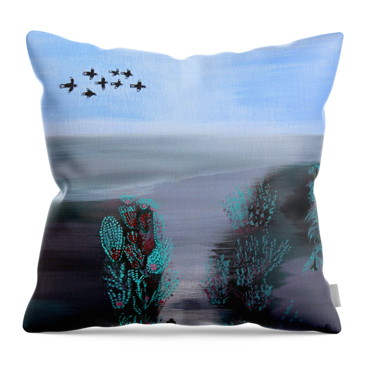 All Products Throw Pillow featuring the painting Paradise by Lorna Maza