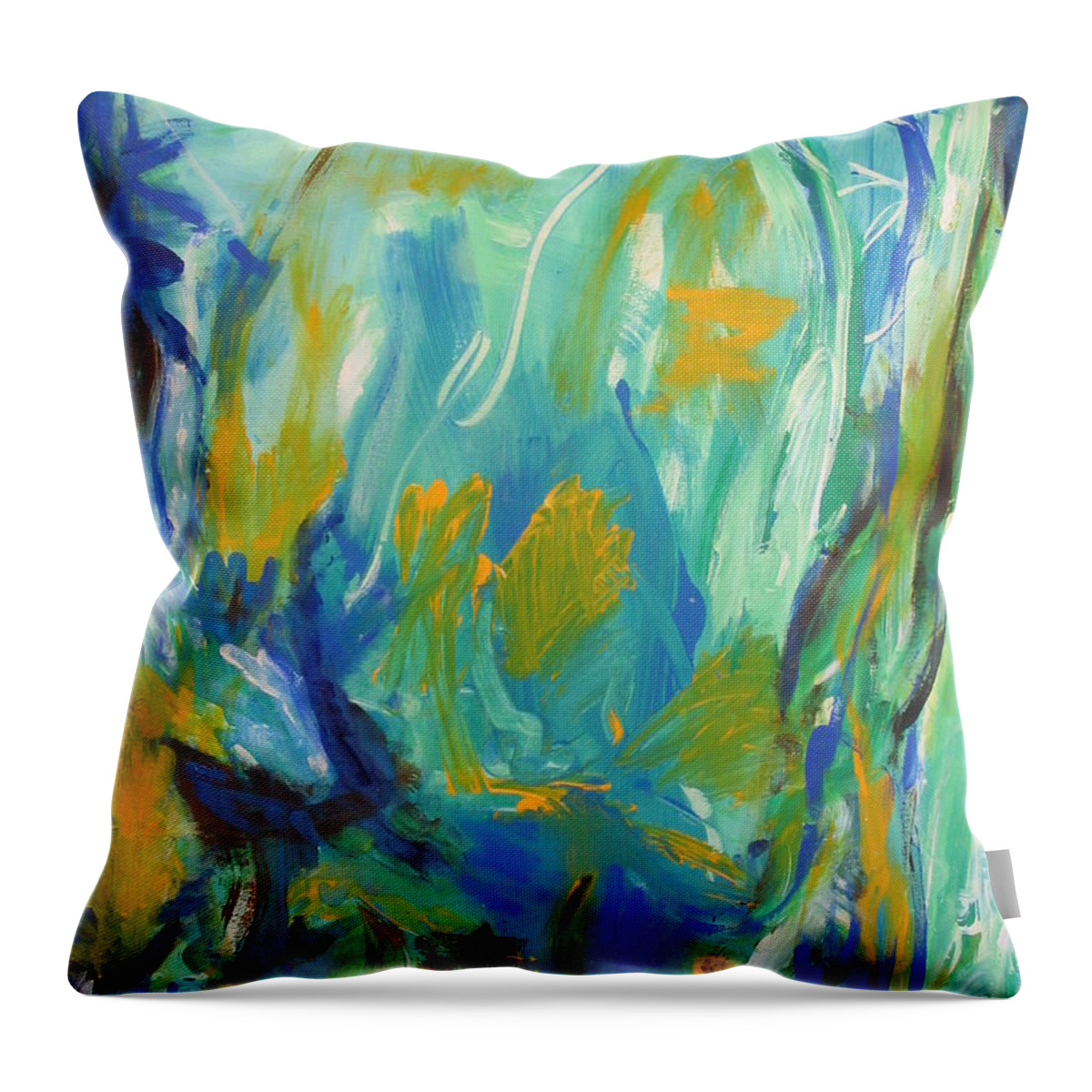  Spring Time Throw Pillow featuring the painting Spring Time by Fereshteh Stoecklein