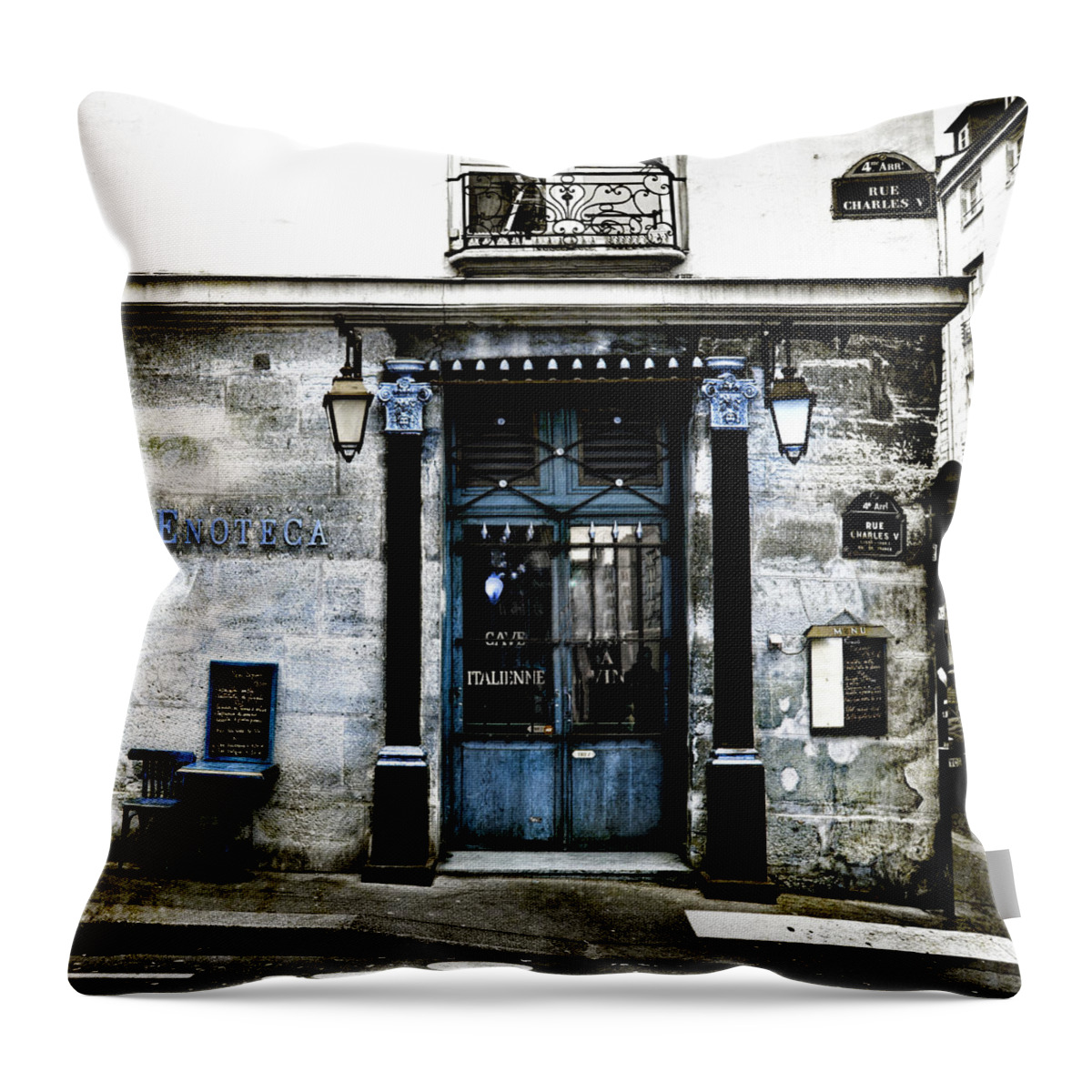 Evie Throw Pillow featuring the photograph Paris Blues by Evie Carrier