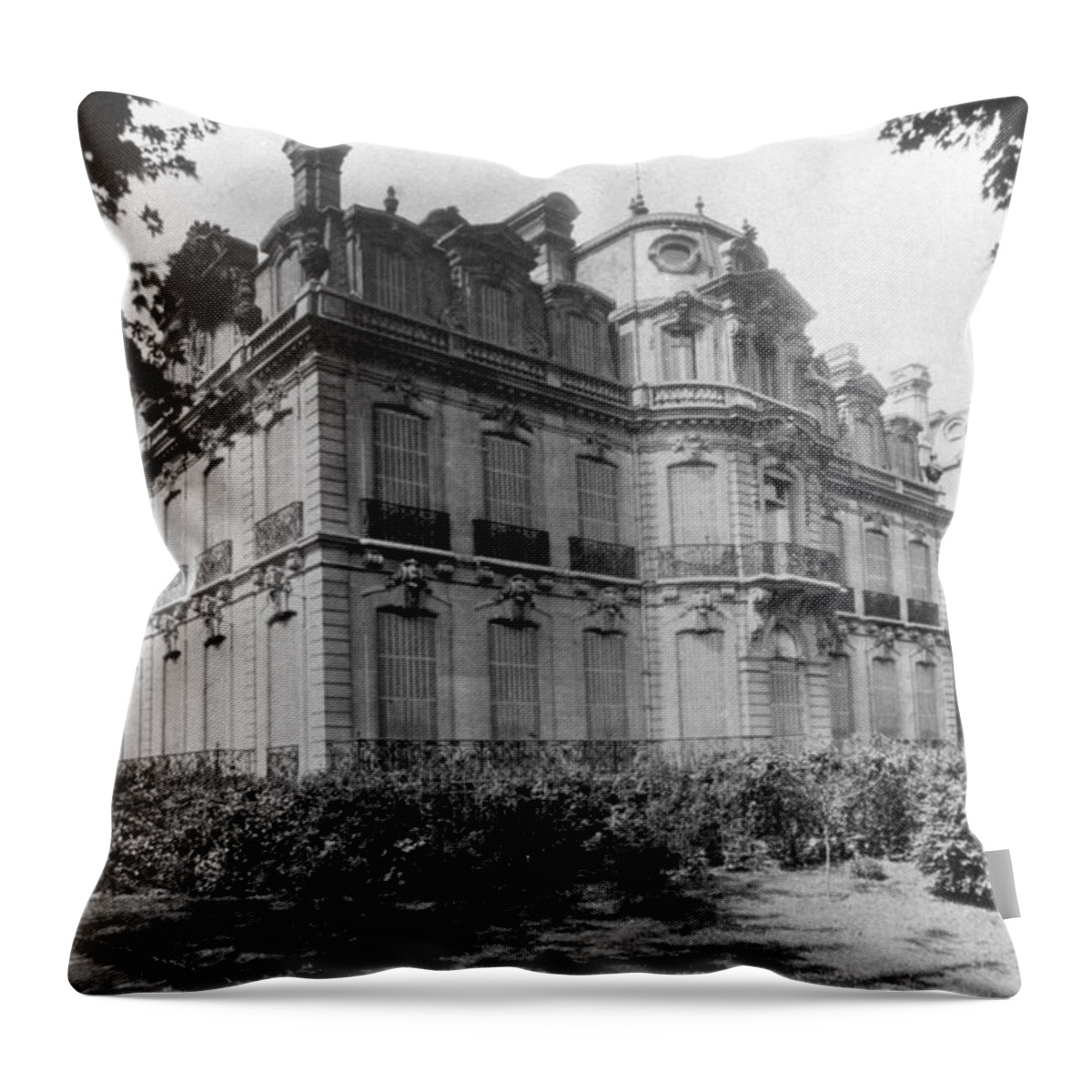 1872 Throw Pillow featuring the photograph Paris Private Home, 1872 by Granger