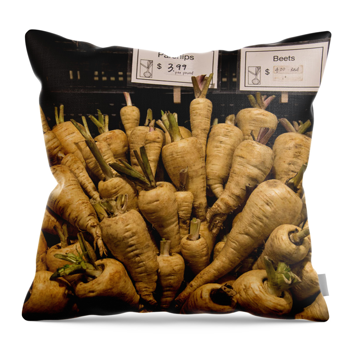 Food Throw Pillow featuring the photograph Parsnips by Mary Underwood