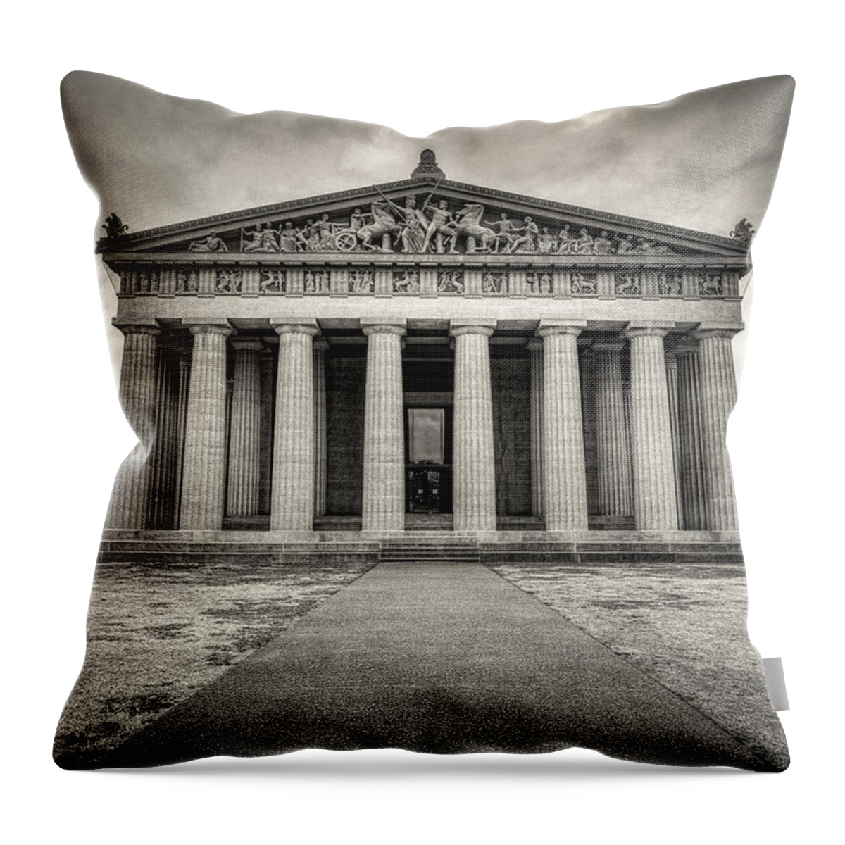 Parthenon Throw Pillow featuring the photograph Parthenon by Brett Engle