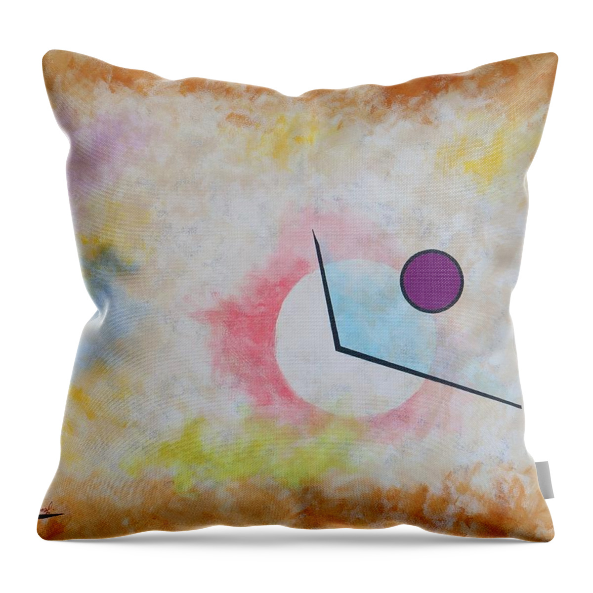 Abstract Throw Pillow featuring the painting Partial Eclipse by Thomas Gronowski