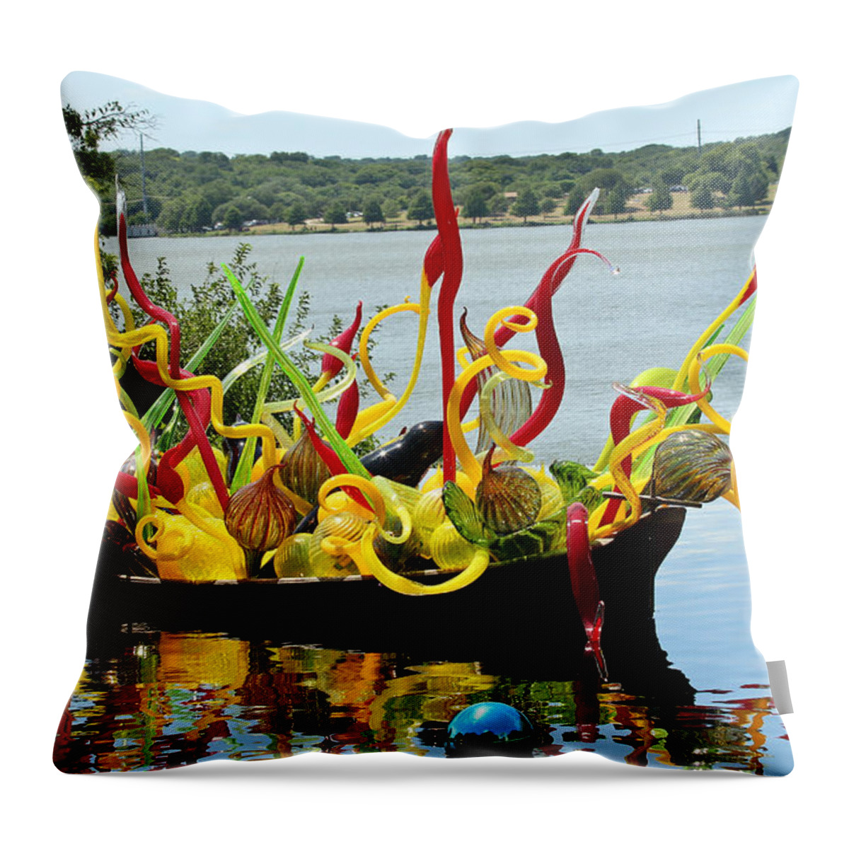 Ball Throw Pillow featuring the photograph Party Boat by Elizabeth Hart