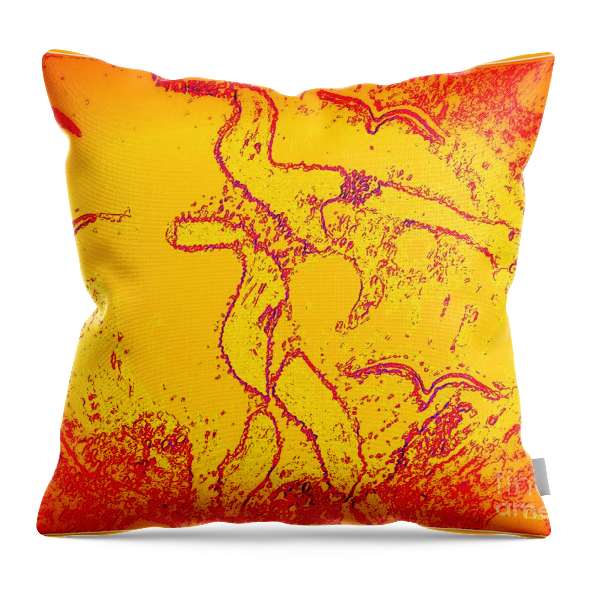 Feminine Figure Throw Pillow featuring the mixed media Passing Through by Leanne Seymour